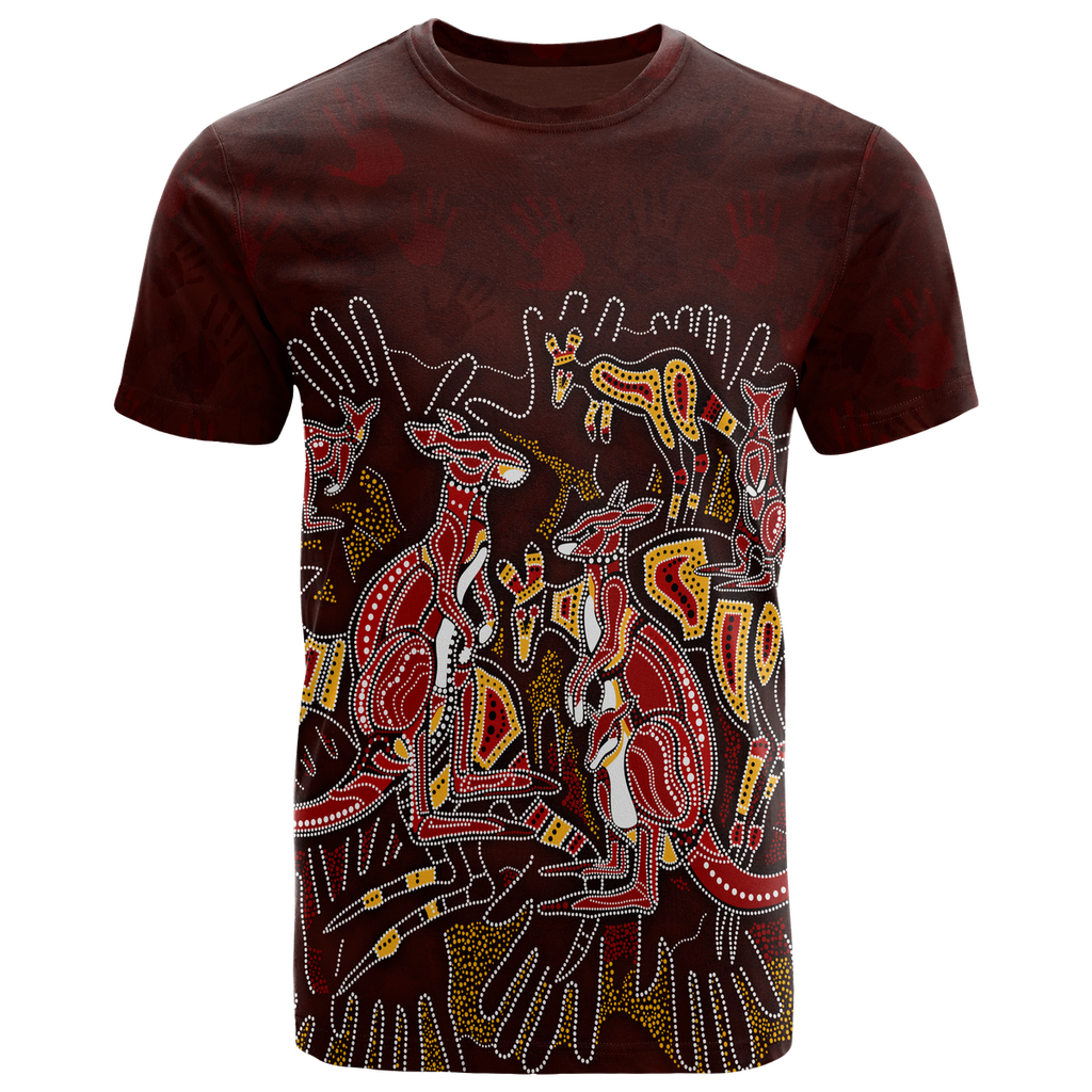 aboriginal-t-shirts-kangaroo-family-with-hand-art