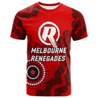 (Custom Personalised) Melbourne Renegades Aboriginal Art Cricket 2022 T-Shirt - LT12