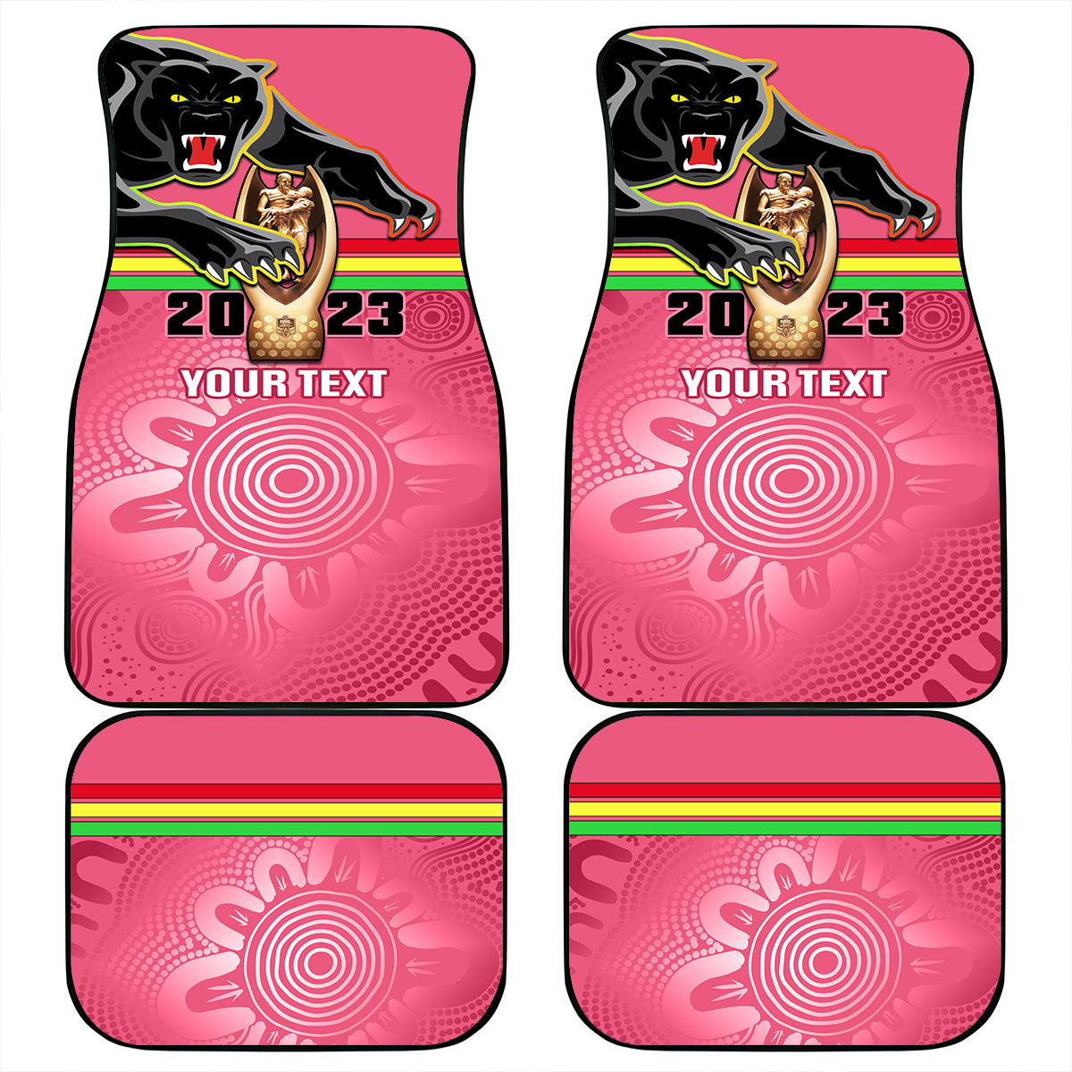 Panthers Car Mats Premiers Back To Back 2023 Pink Version LT14