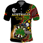 Personalised Australia Darts Indigenous Art Mix Kangaroo And Emu Aboriginal Flag Polo Shirt LT14