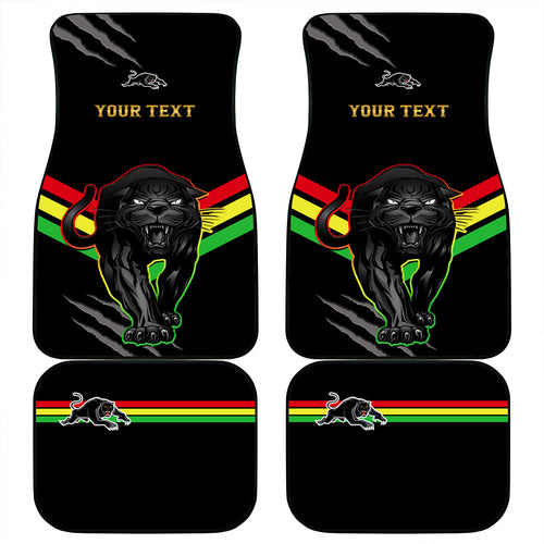 Personalised NRL Panthers Car Mats Premiers 2023 Three Peat Proud Of Our Boys Black LT14