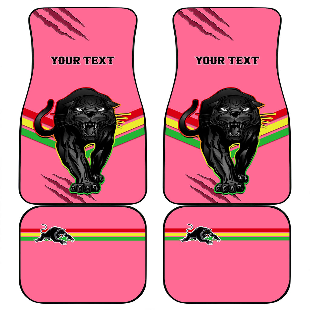 Personalised NRL Panthers Car Mats Premiers 2023 Three Peat Proud Of Our Boys Pink LT14