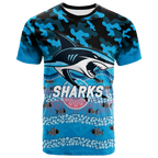 Sharks Rugby ANZAC Day Camouflage Indigenous Art T-Shirt - LT12