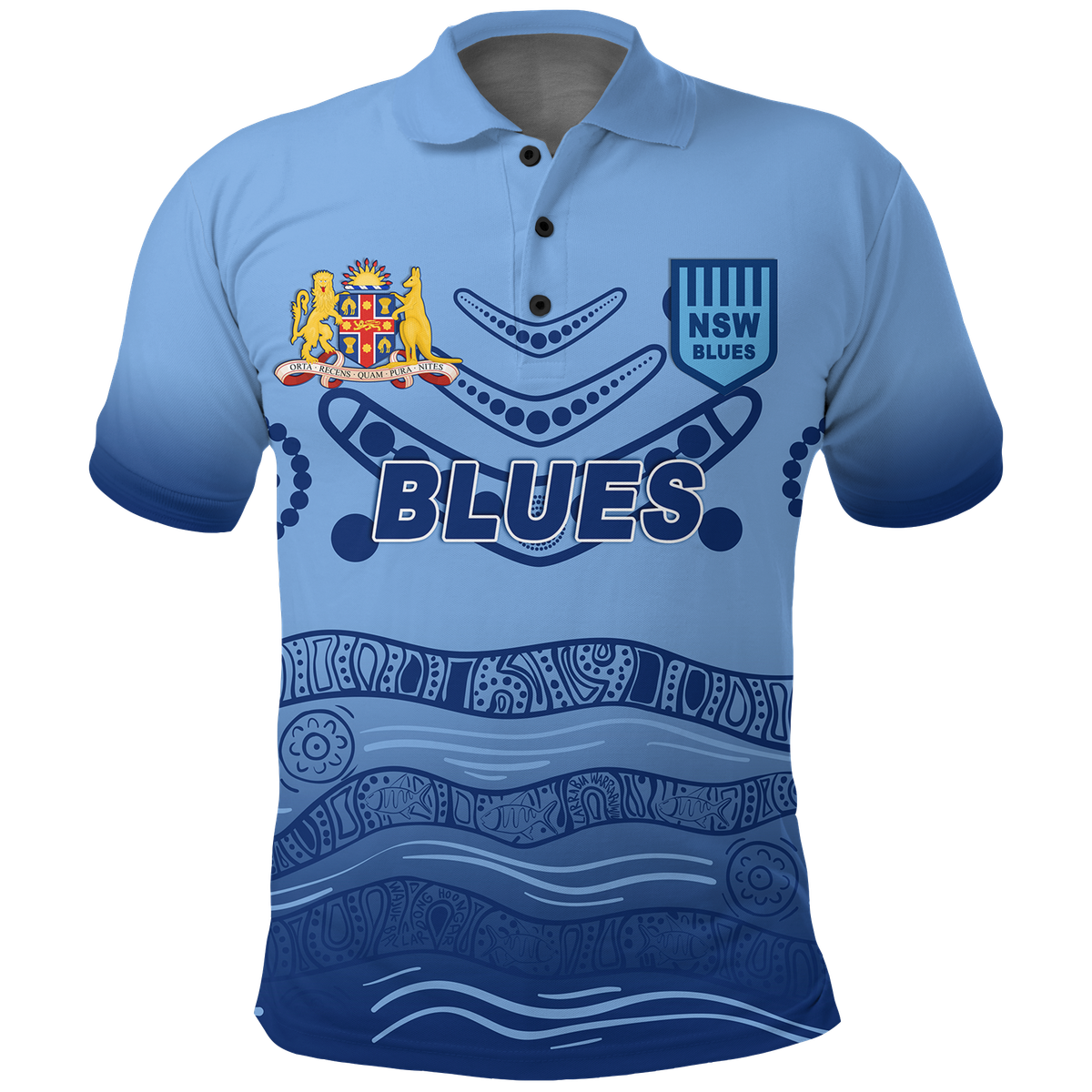 New South Wales Blues Aboriginal Indigenous Polo Shirt NSW - LT12