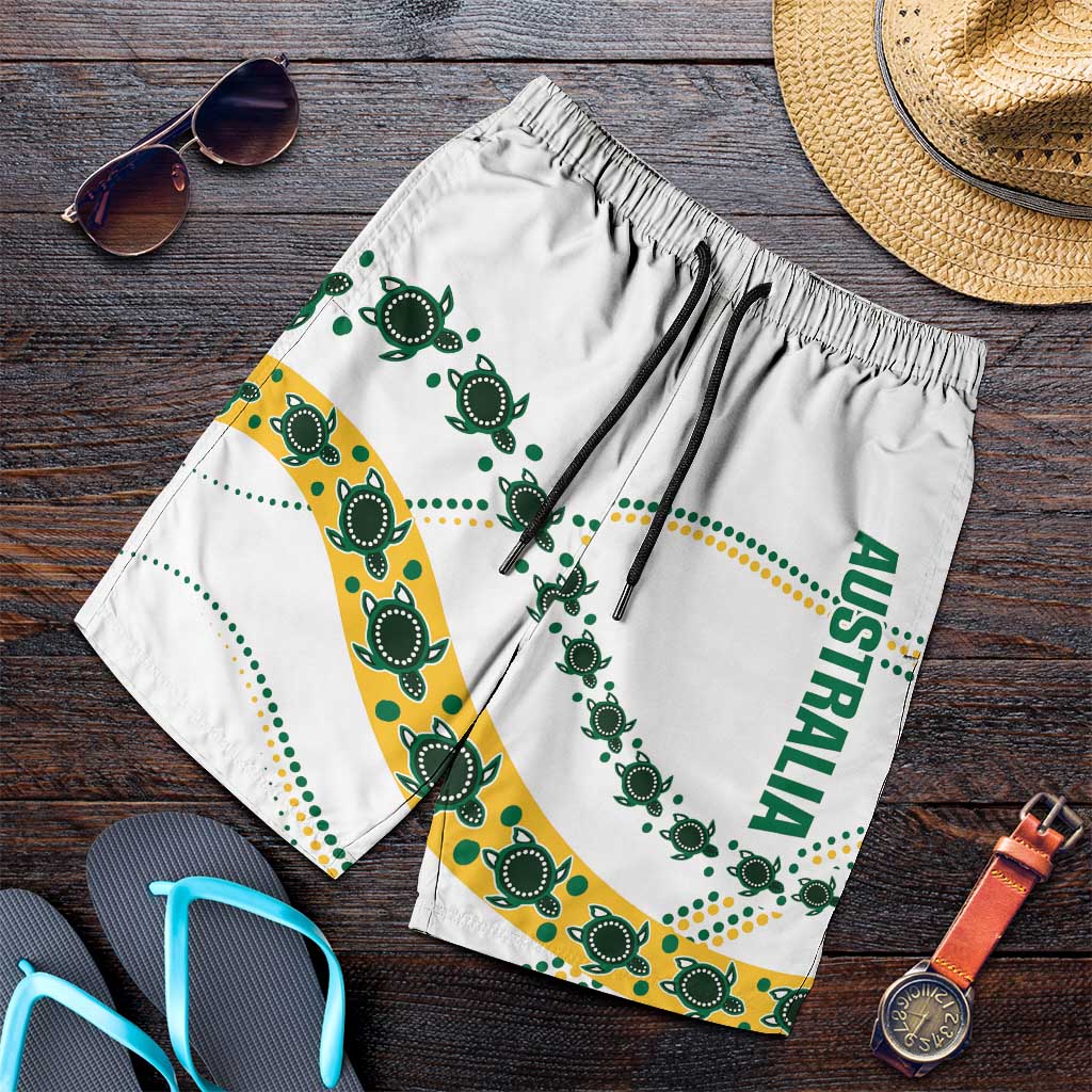 2026 Autumn Rugby Nations Australia Shorts for Men Indigenous Turtle Aboriginal Dot Art