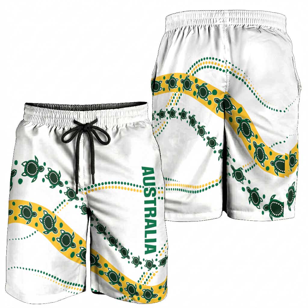 2026 Autumn Rugby Nations Australia Shorts for Men Indigenous Turtle Aboriginal Dot Art