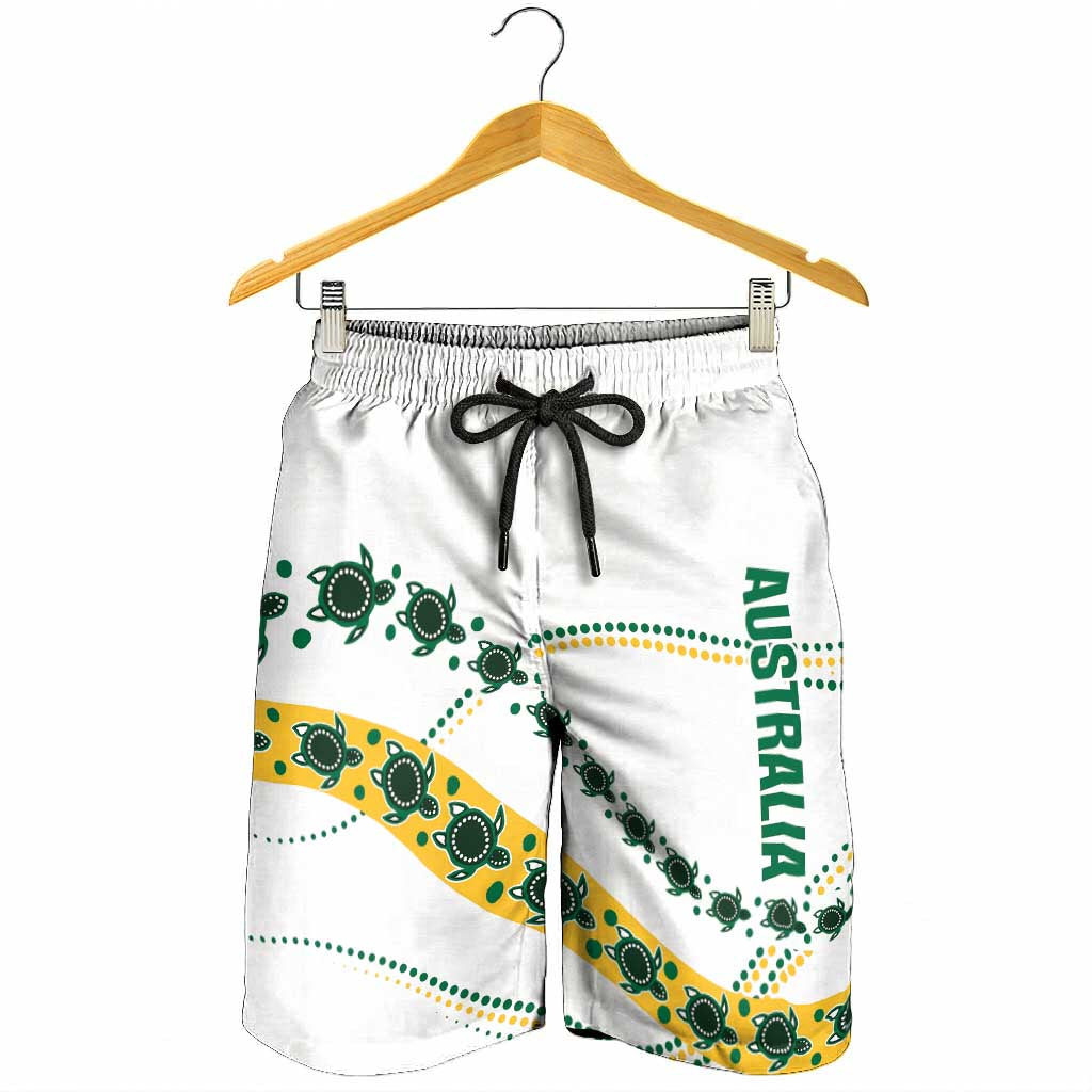 2026 Autumn Rugby Nations Australia Shorts for Men Indigenous Turtle Aboriginal Dot Art