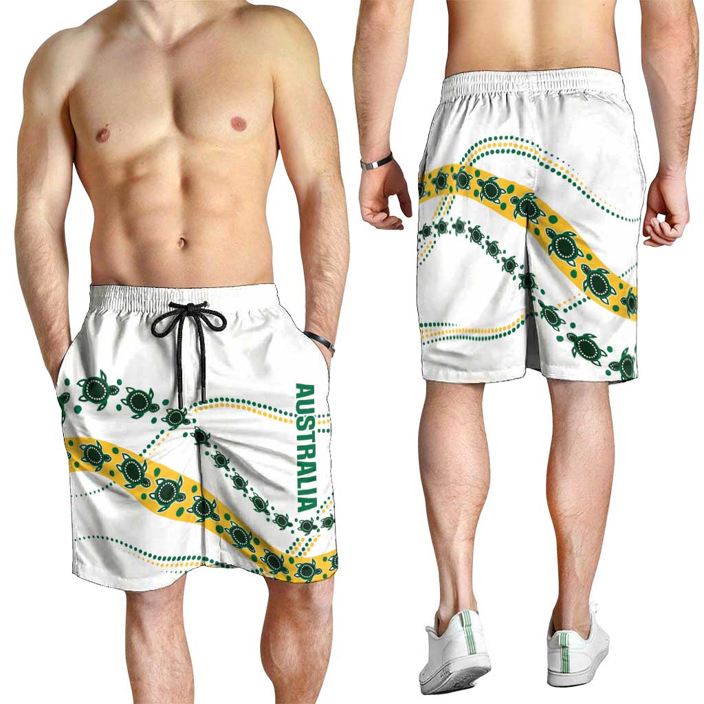 2026 Autumn Rugby Nations Australia Shorts for Men Indigenous Turtle Aboriginal Dot Art