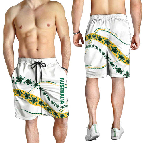2026 Autumn Rugby Nations Australia Shorts for Men Indigenous Turtle Aboriginal Dot Art