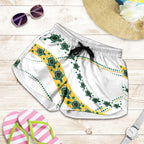 2026 Autumn Rugby Nations Australia Shorts for Women Indigenous Turtle Aboriginal Dot Art