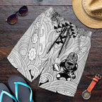 2026 Autumn Rugby Nations New Zealand Shorts for Men White Kowhaiwhai Maori Tribal Taniko Motif