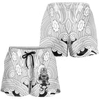 2026 Autumn Rugby Nations New Zealand Shorts for Women White Kowhaiwhai Maori Tribal Taniko Motif