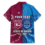 (Custom Personalised) QLD Maroons And NSW Blues Rugby Hawaiian Shirt State of Origin Indigenous LT14