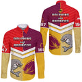 Dolphins Mix Broncos Rugby Long Sleeve Button Shirt Indigenous Art LT14
