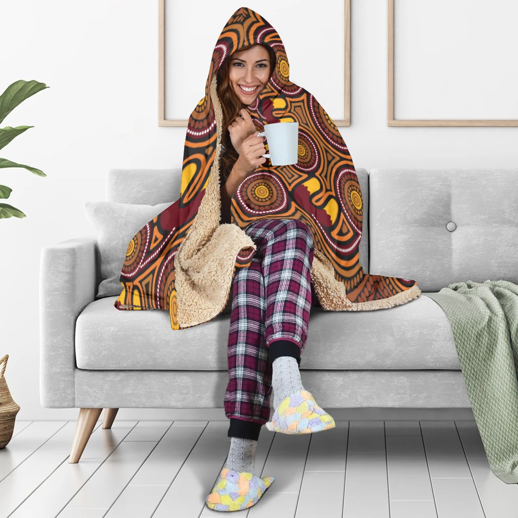australia-aboriginal-inspired-hooded-blanket-aboriginal-dot-art-black-color