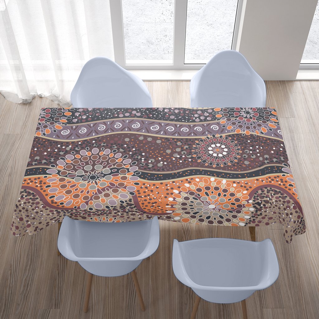 australia-aboriginal-inspired-tablecloth-aboriginal-dot-orange-and-purple-dreams