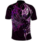New Zealand Breast Cancer Polo Shirt Manaia Fern With Paua Shell LT14