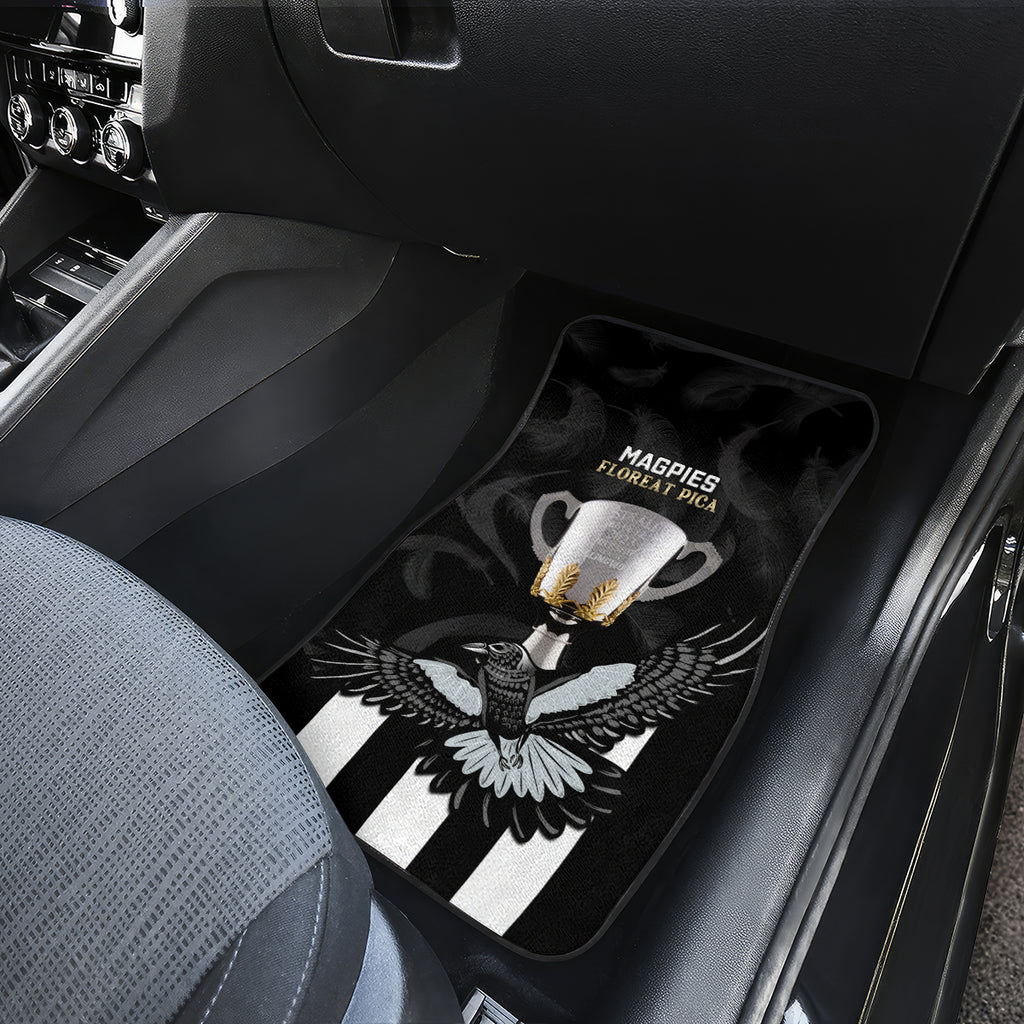 AFL Collingwood Car Mats Magpies Premiers 2023 With Trophy Proud LT14