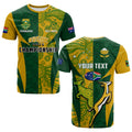 (Custom Personalised) Australia Rugby and South Africa Rugby T Shirt Wallabies Mix Springboks Sporty LT14