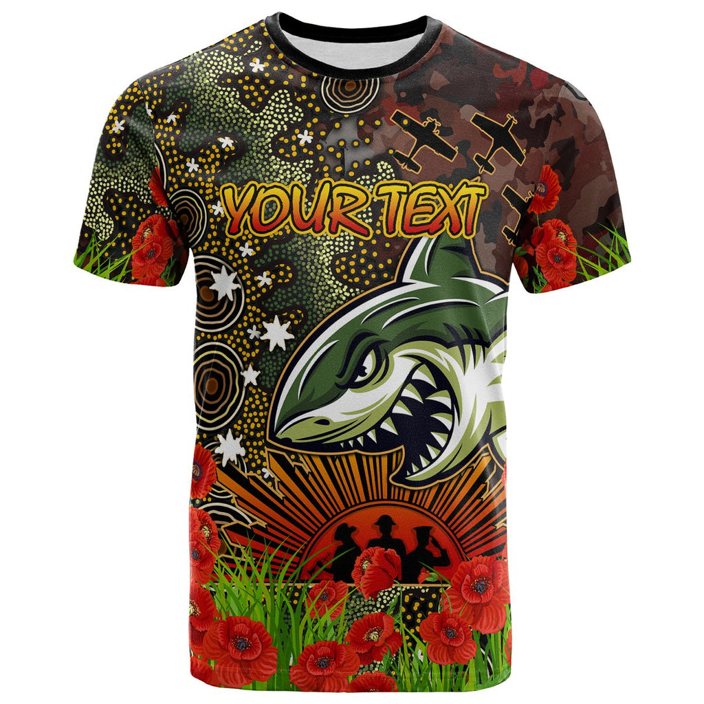 australia-cronulla-anzac-t-shirt-custom-anzac-remembrance-poppy-and-indigenous-patterns-t-shirt