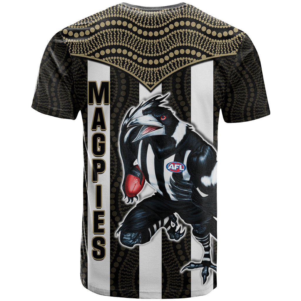 Magpies Football T Shirt Collingwood 1892 Indigenous Sporty Style LT14