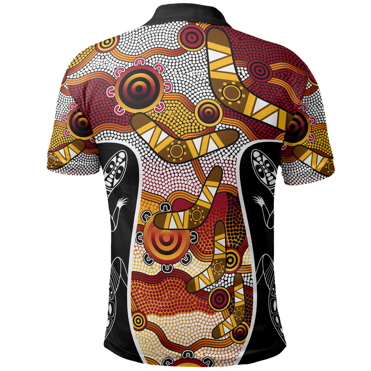 polo-shirt-aboriginal-dot-painting-lizard-shirt-unisex