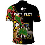 Personalised Australia Darts Indigenous Art Mix Kangaroo And Emu Aboriginal Flag Polo Shirt LT14