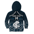 Personalised Carlton Football Kid Hoodie Blues Aboriginal Mix Polynesian Pattern LT14