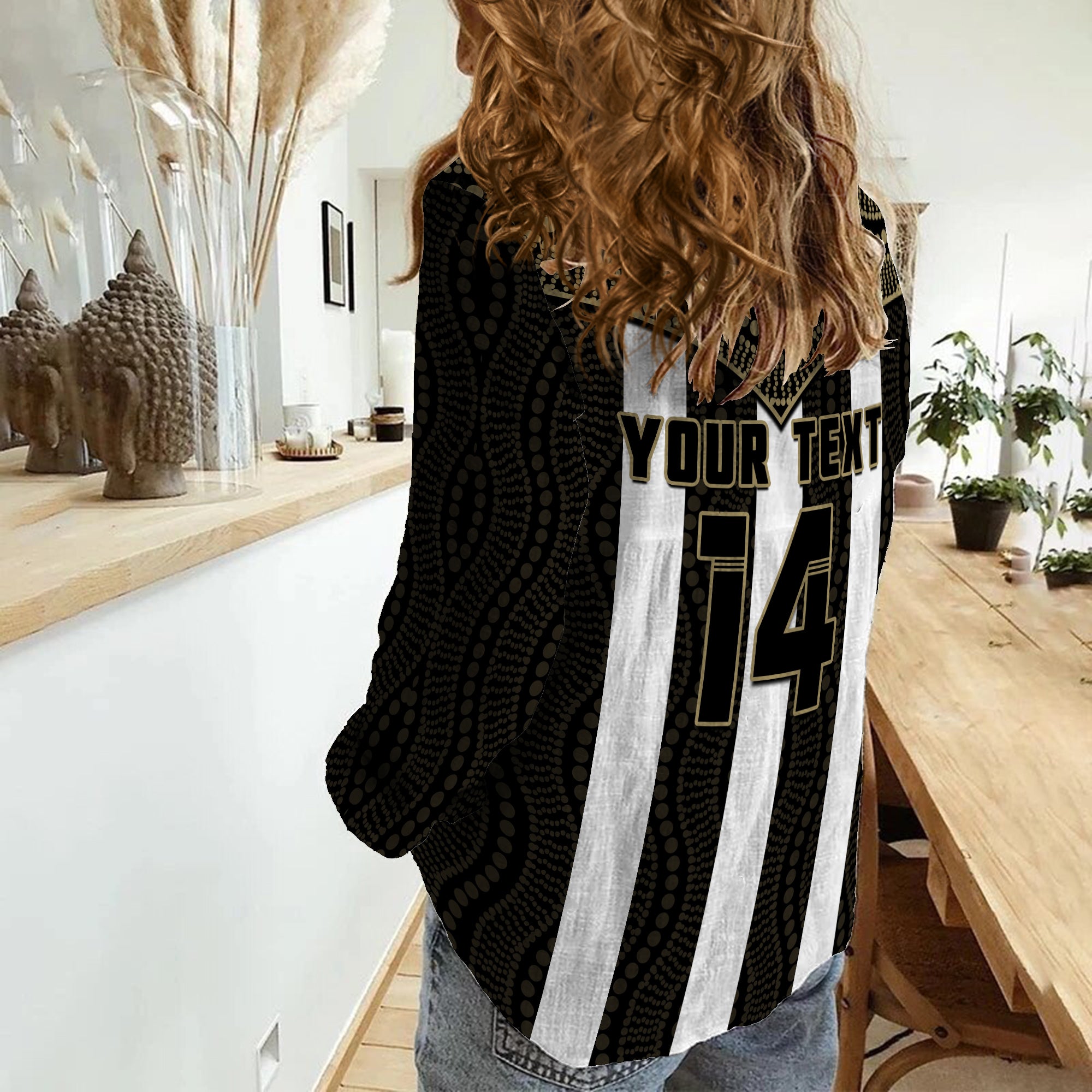 (Custom Text And Number) Magpies Football Women Casual Shirt Collingwood 1892 Indigenous Sporty Style LT14
