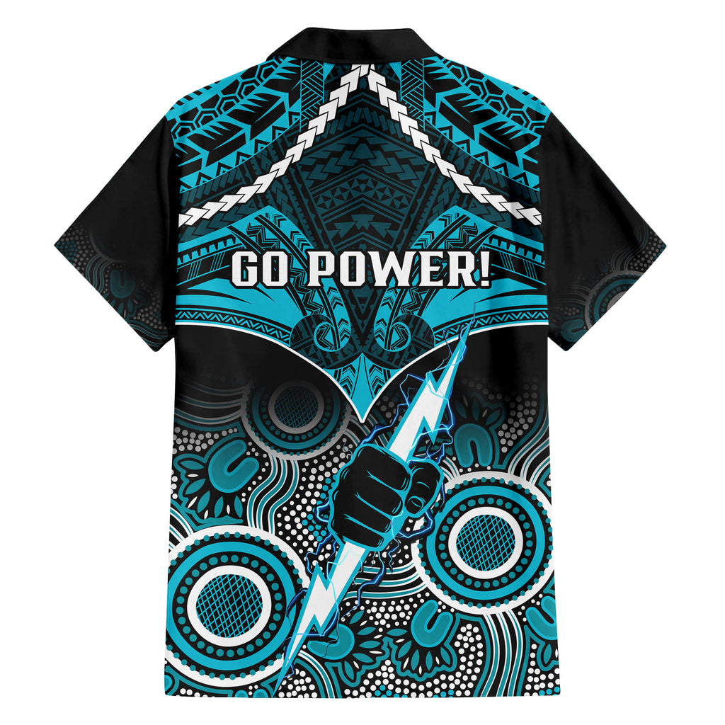 Port Adelaide Football Hawaiian Shirt Power Aboriginal Mix Polynesian Pattern LT14