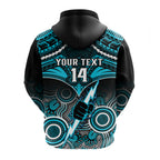 Personalised Port Adelaide Football Hoodie Power Aboriginal Mix Polynesian Pattern LT14