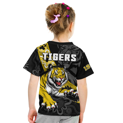 Richmond Football T Shirt KID Tigers 1885 Indigenous Basic Style LT14