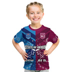 QLD Maroons And NSW Blues Rugby T Shirt State of Origin Indigenous LT14