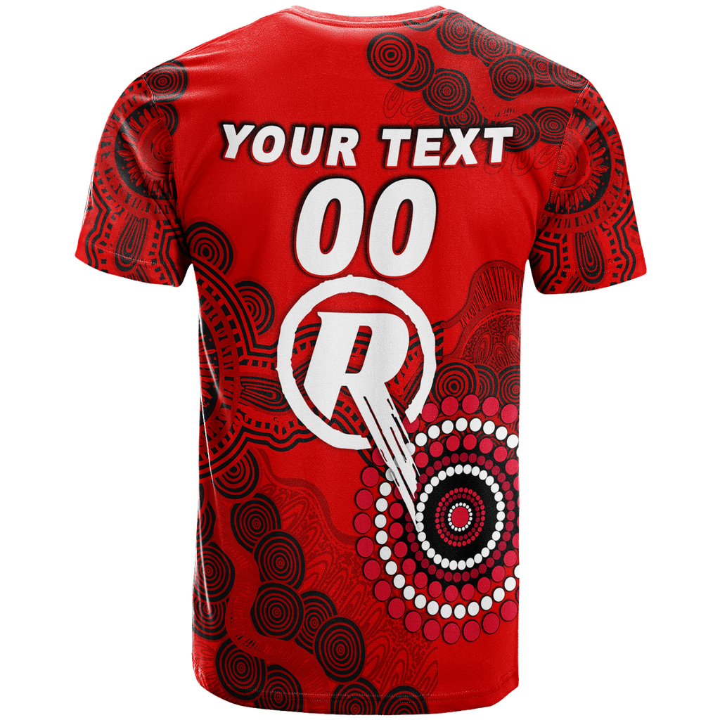 (Custom Personalised) Melbourne Renegades Aboriginal Art Cricket 2022 T-Shirt - LT12