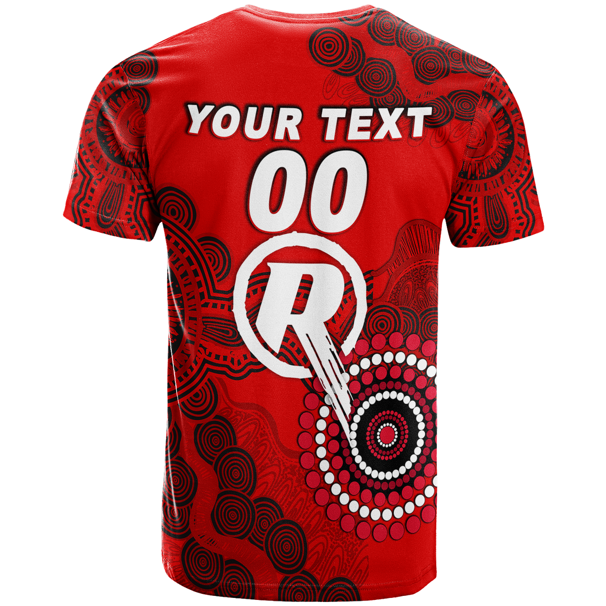 (Custom Personalised) Melbourne Renegades Aboriginal Art Cricket 2022 T-Shirt - LT12