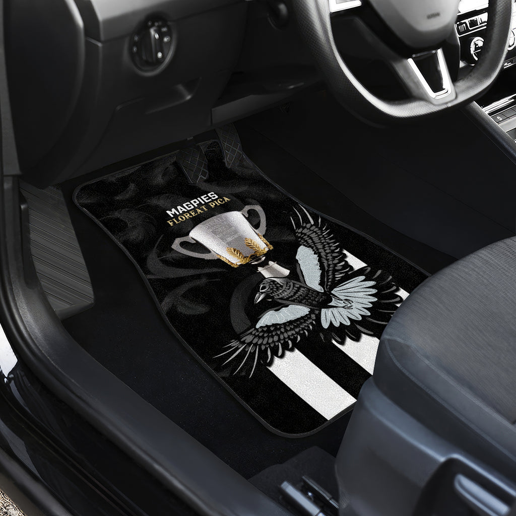 AFL Collingwood Car Mats Magpies Premiers 2023 With Trophy Proud LT14