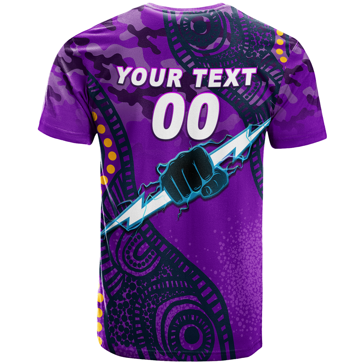 (Custom Personalised) Storm Rugby ANZAC Day Camouflage Indigenous Art T-Shirt - LT12