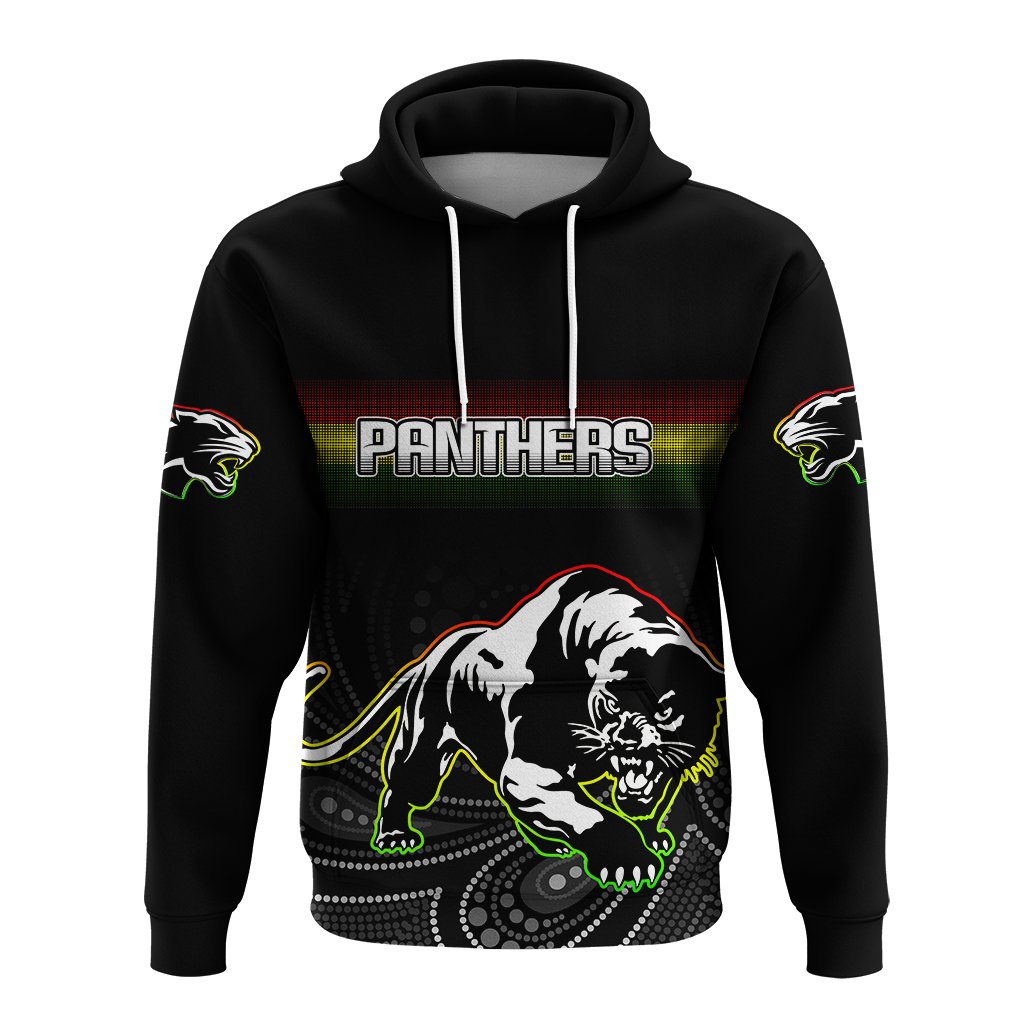 (Custom Personalised) Black Panthers Rugby League Aborigina Hoodie - LT2
