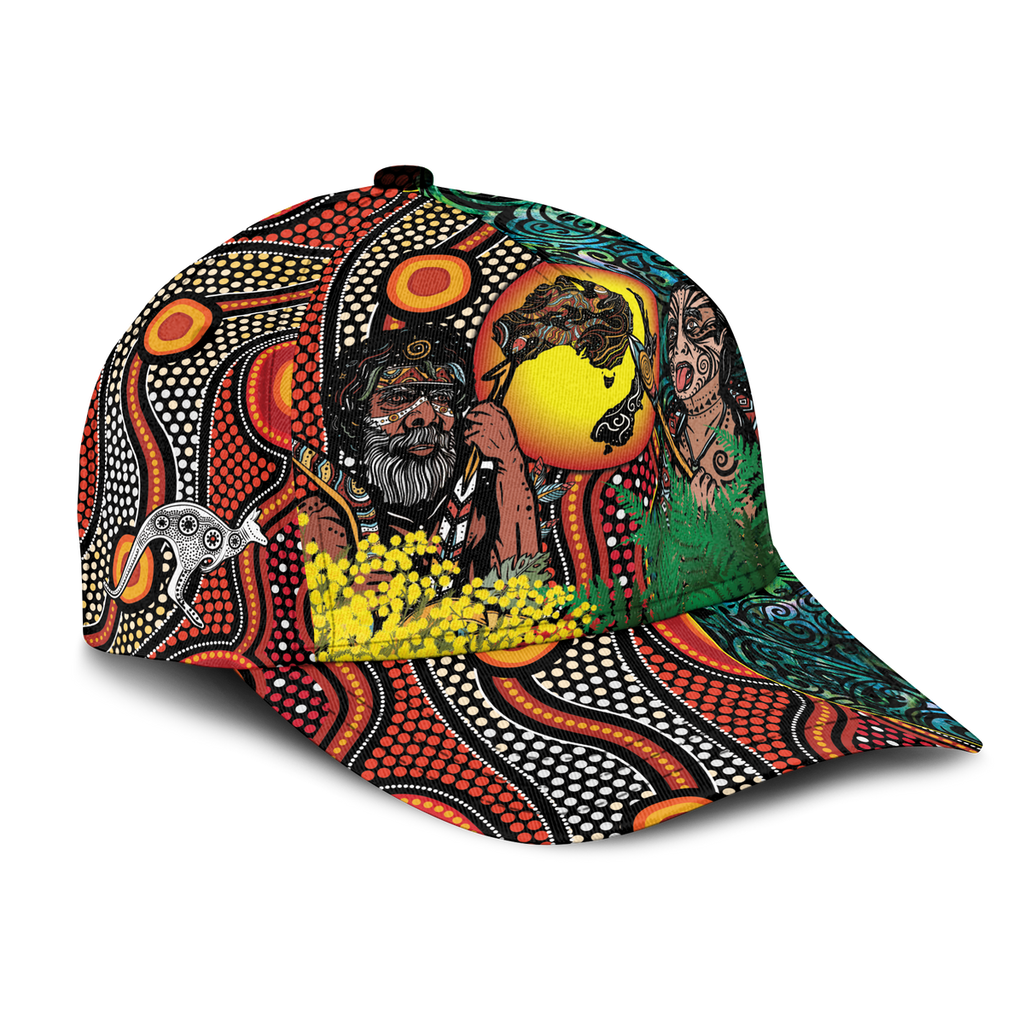 Australia Aboriginal Kangaroo Combine New Zealand Maori Kiwi Bird Cap - LT2