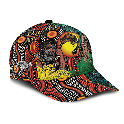 Australia Aboriginal Kangaroo Combine New Zealand Maori Kiwi Bird Cap - LT2