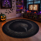 3D Illusion New Zealand Halloween Creppy Kiwi Round Carpet