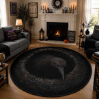 3D Illusion New Zealand Halloween Creppy Kiwi Round Carpet