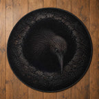 3D Illusion New Zealand Halloween Creppy Kiwi Round Carpet