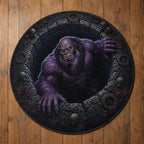 3D Illusion New Zealand Halloween Round Carpet Maori Moehau Man