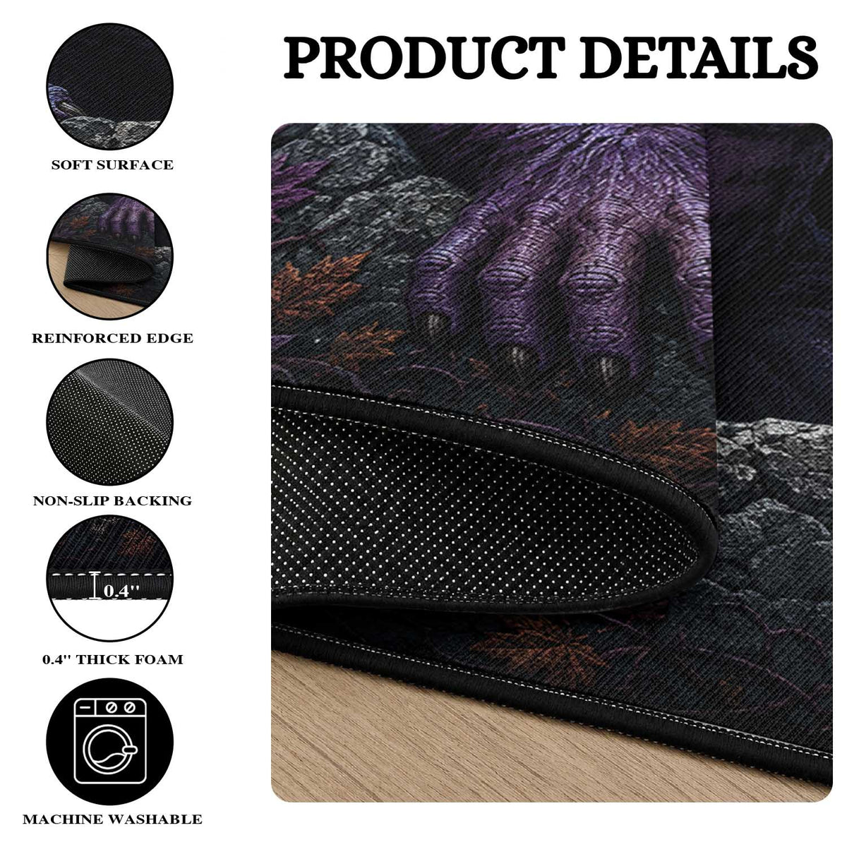 3D Illusion New Zealand Halloween Round Carpet Maori Moehau Man