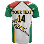 (Custom Text And Number) South Africa Rugby T Shirt Springboks 2022 Go Bokke African Pattern LT14