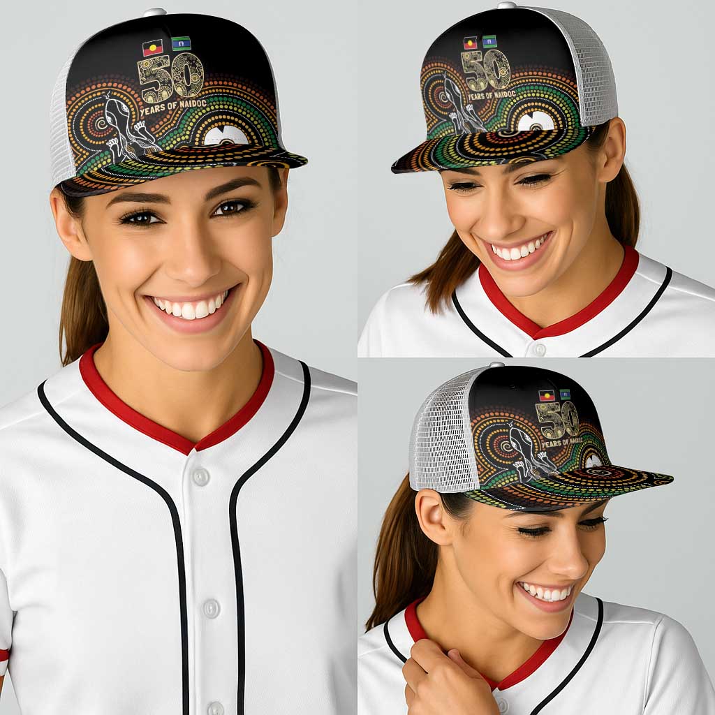 50 Years of NAIDOC Week Indigenous Baseball Net Cap Honor The Past - Grace The Present - Aussie Hoodie