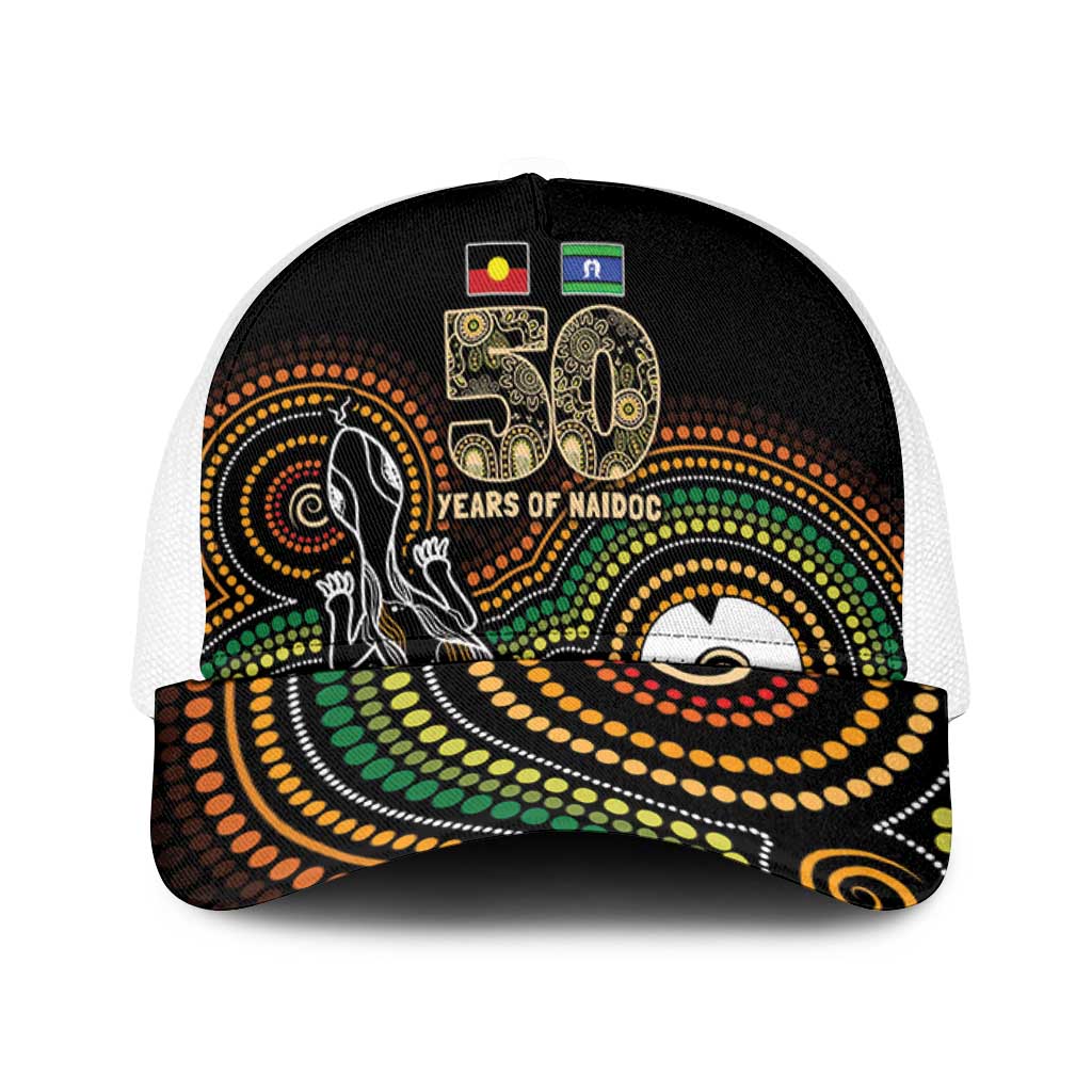 50 Years of NAIDOC Week Indigenous Mesh Trucker Cap Honor The Past - Grace The Present - Aussie Hoodie