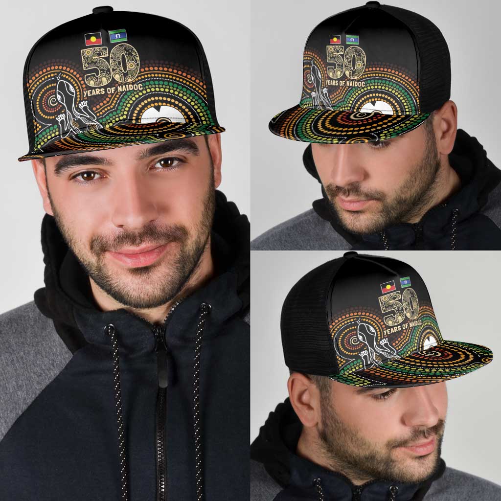 50 Years of NAIDOC Week Indigenous Mesh Trucker Cap Honor The Past - Grace The Present - Aussie Hoodie