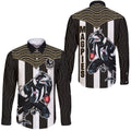 Magpies Football Long Sleeve Button Shirt Collingwood 1892 Indigenous Sporty Style LT14